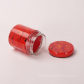 spice jars and rack set 9-piece set spices salt pepper salt jar plastic lid Red printing round glass salt & pepper jars